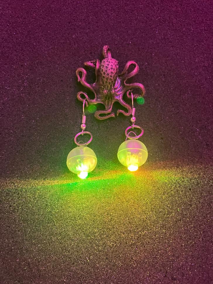 LED Glow Earrings | Light-Up Rave Festival Jewelry by OCTAV3