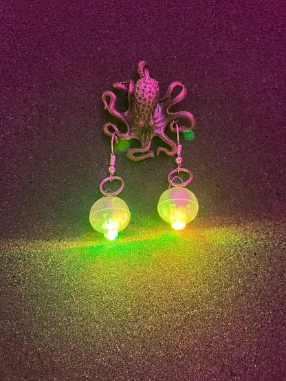 LED Glow Earrings | Light-Up Rave Festival Jewelry by OCTAV3