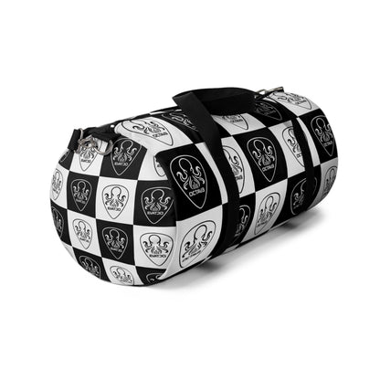 OCTAV3 Checkerboard Octopus Duffel Bag | Black White Travel Gym Bag