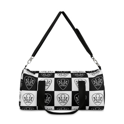 OCTAV3 Checkerboard Octopus Duffel Bag | Black White Travel Gym Bag