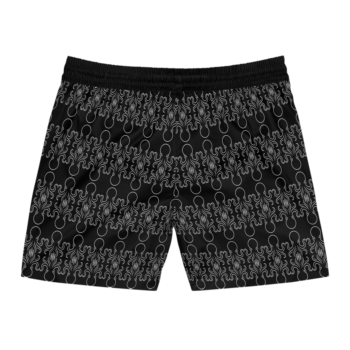 OCTAV3 Black Octopus Swim Shorts – Men's Mid-Length Beach & Board Shorts