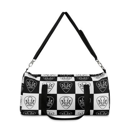 OCTAV3 Checkerboard Octopus Duffel Bag | Black White Travel Gym Bag