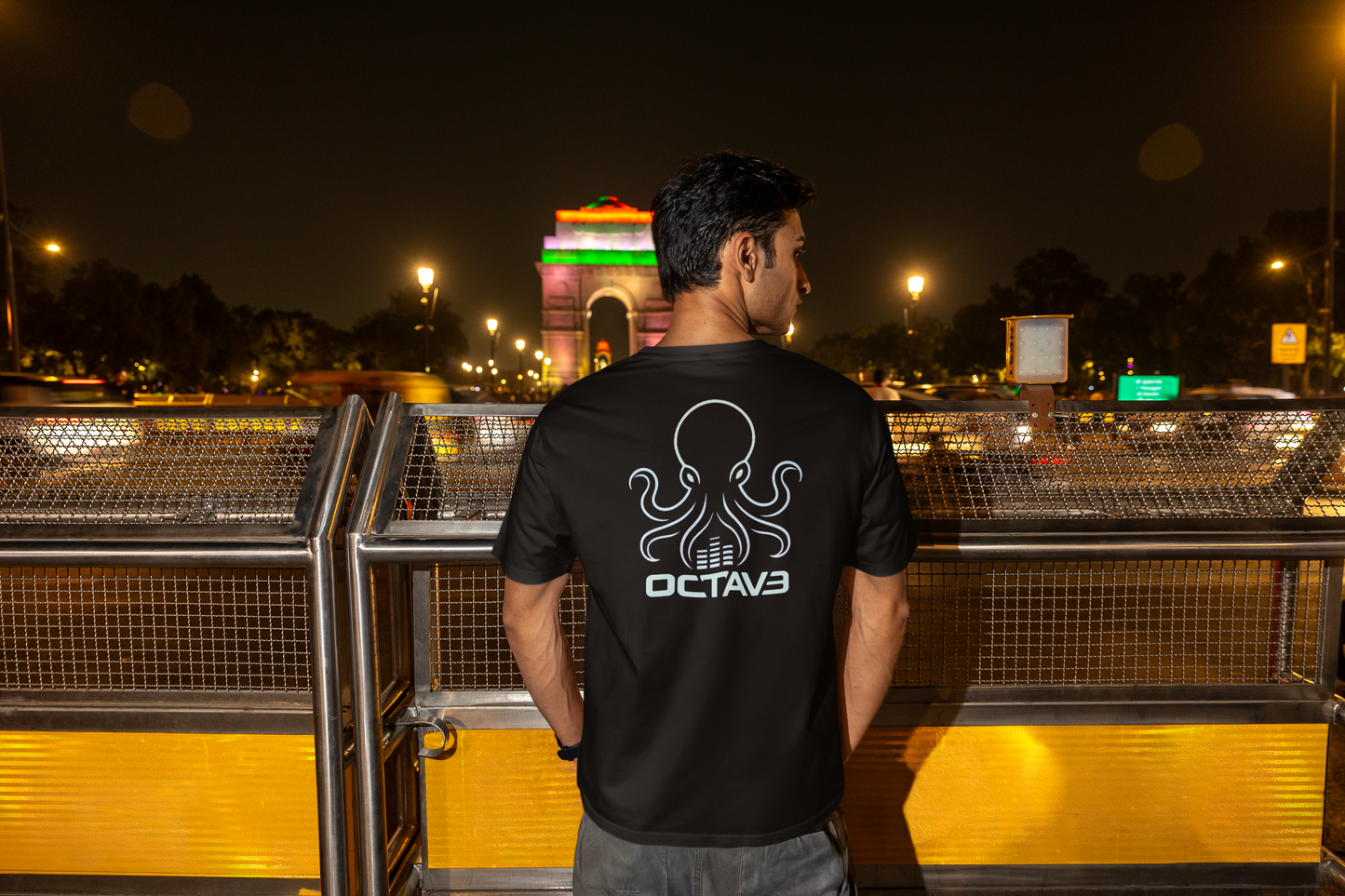 OCTAV3 Octopus Tee. Minimal Black Streetwear Graphic Shirt