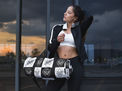 OCTAV3 Checkerboard Octopus Duffel Bag | Black White Travel Gym Bag