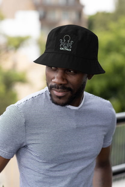 OCTAV3 Octopus Logo Bucket Hat | Embroidered Octopus Bucket Hat