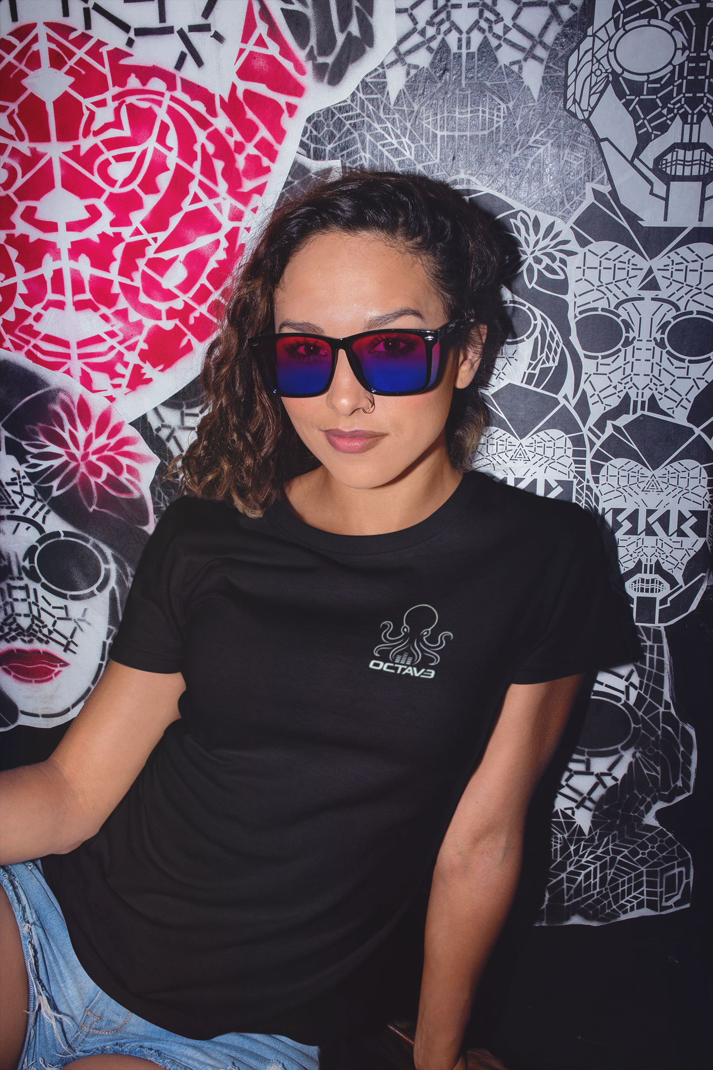 OCTAV3 Octopus Tee. Minimal Black Streetwear Graphic Shirt