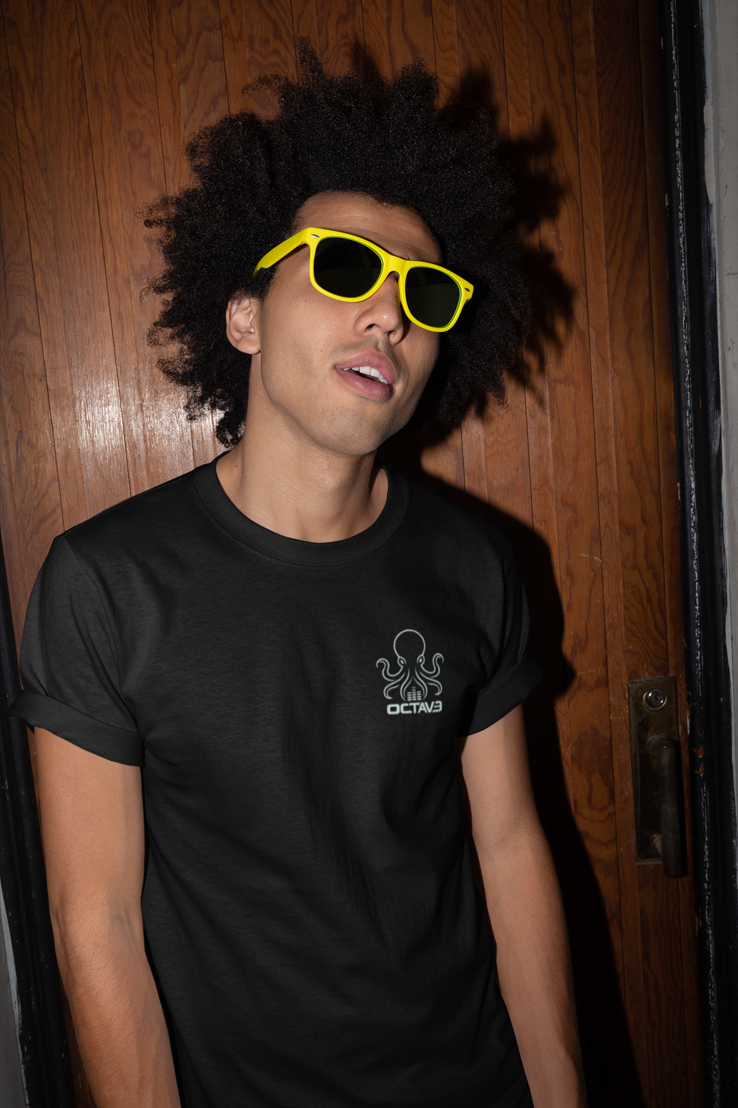 OCTAV3 Octopus Tee. Minimal Black Streetwear Graphic Shirt