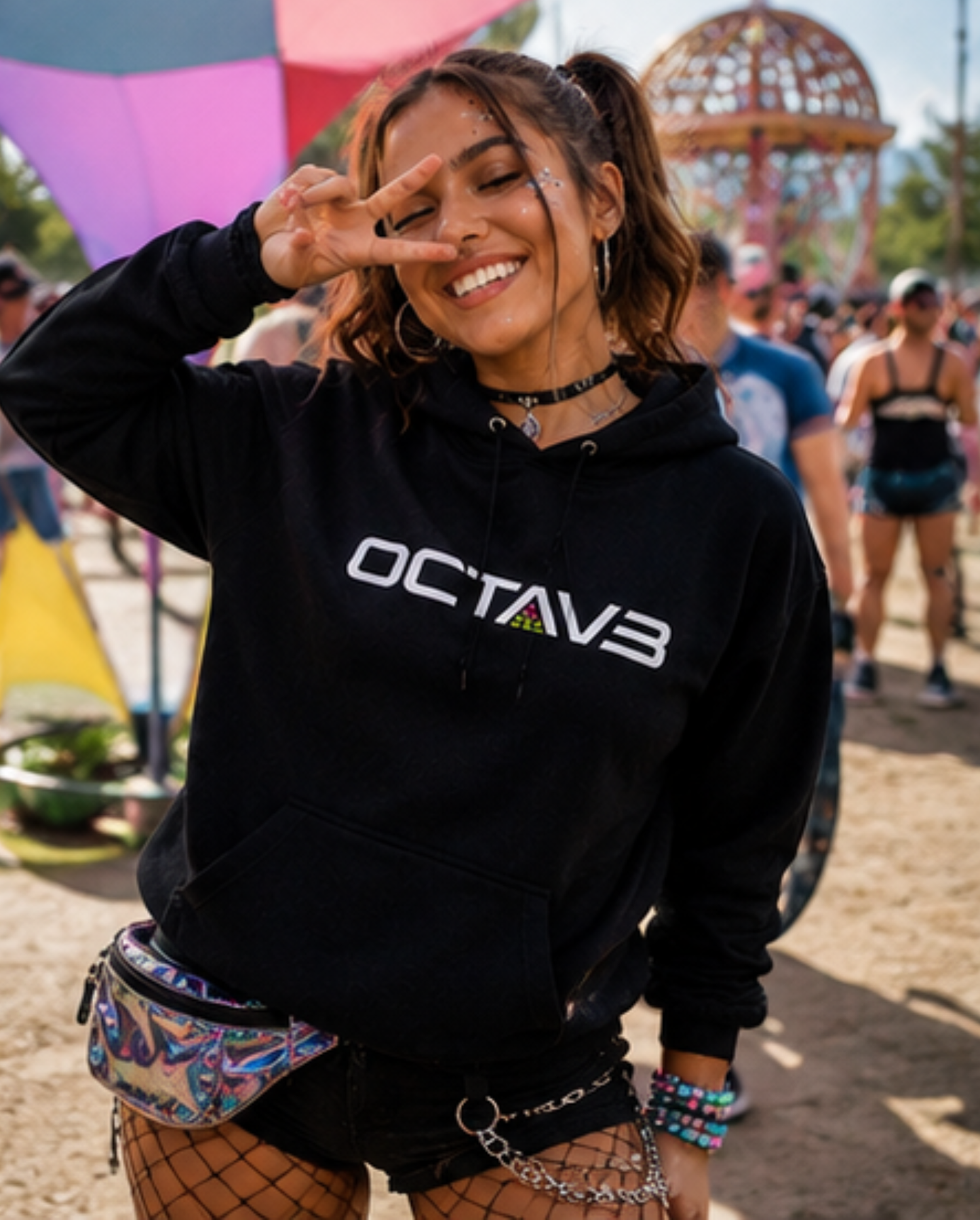 OCTAV3 Music Producer Octopus Hoodie – EDM Festival Pullover Hoodie